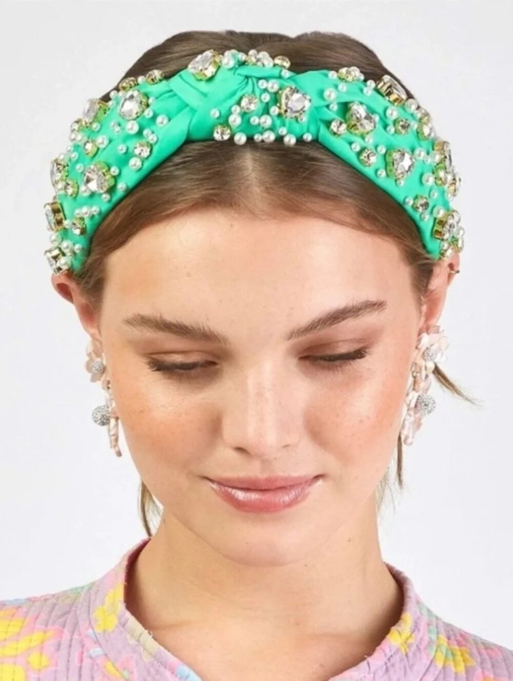 ☘️ LELE SADOUGHI X Stoney Clover Lane Avocado Heart Crystal & Pearl Headband SCL